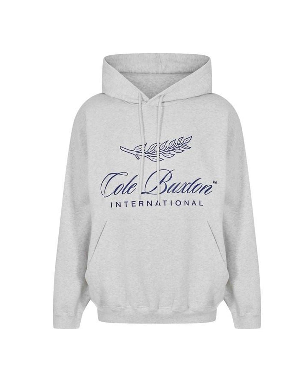 Cole Buxton Gray Inter Front Pull Over Hoodie for men