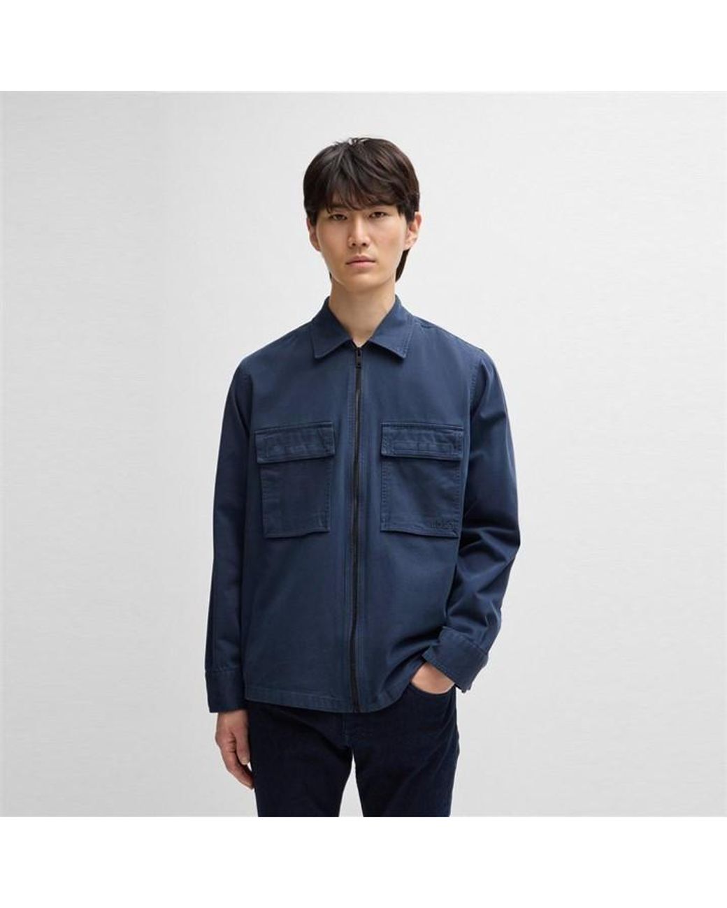Boss Blue Lovel Zipped Overshirt for men