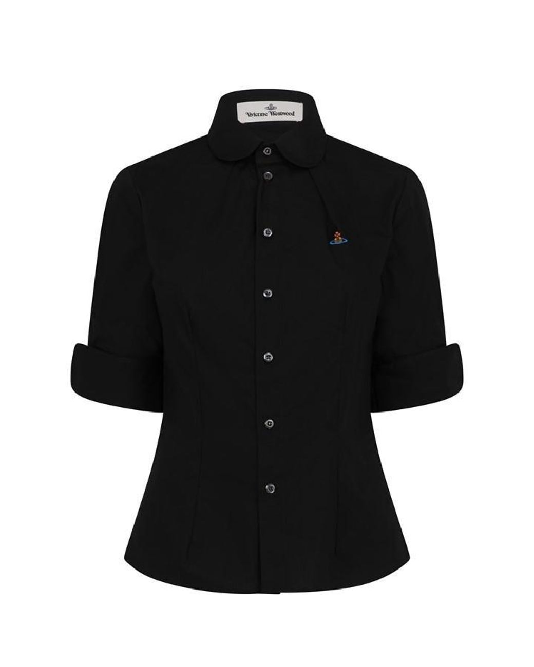 Vivienne Westwood Black Logo Cotton Short Sleeve Toulouse Shirt