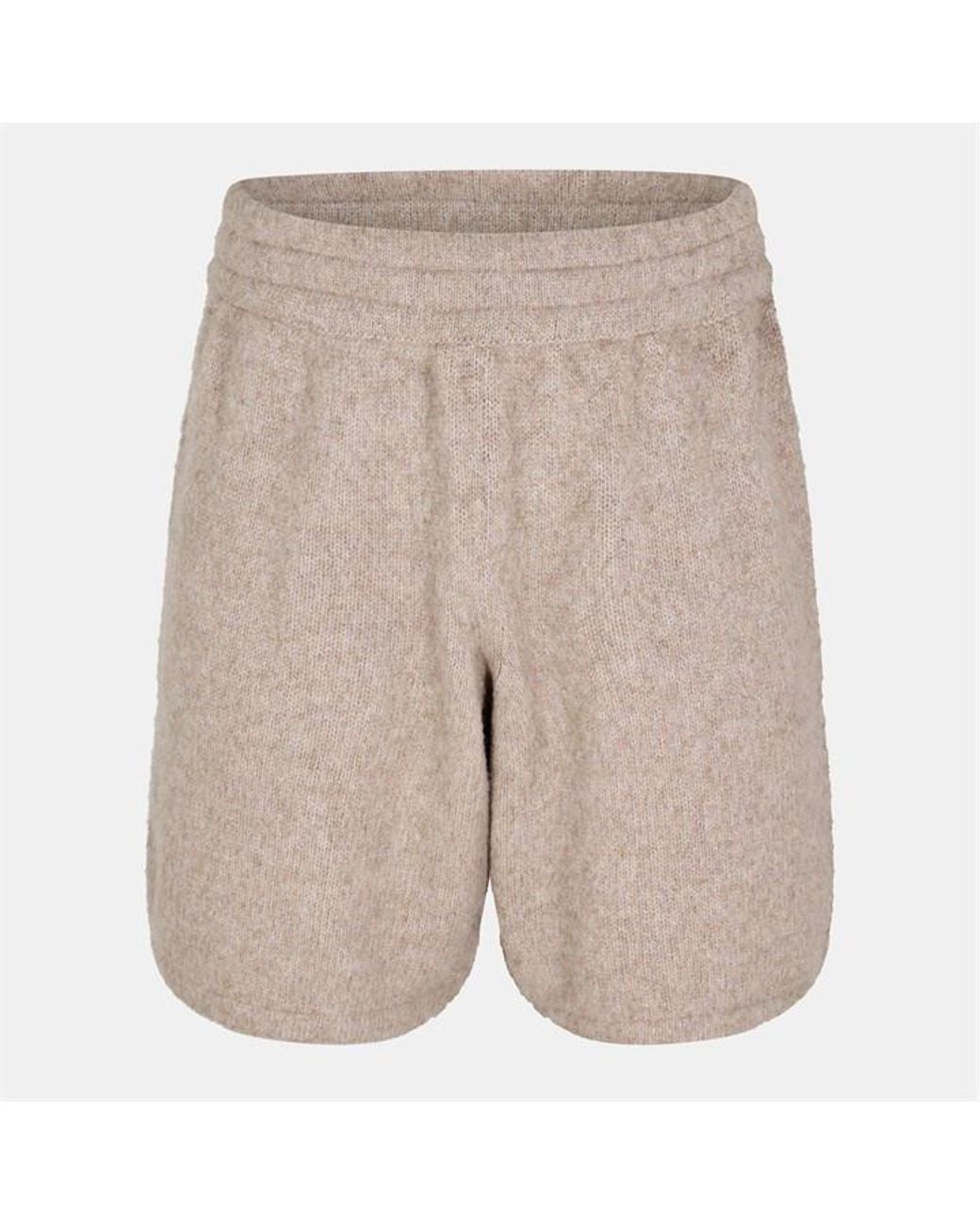 Cole Buxton Knitted Shorts, Fabric in Natural for Men | Lyst UK