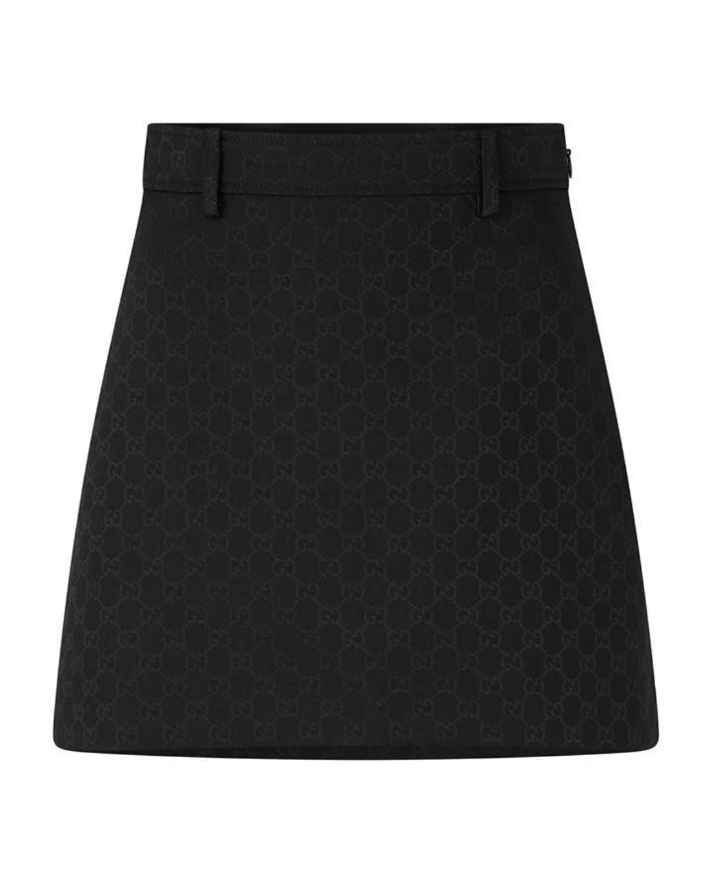 Gucci Black Gg Aop Skirt Ld64