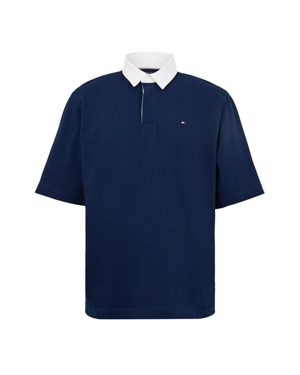 Tommy Hilfiger Blue Back Flag Short Sleeve Polo Shirt for men