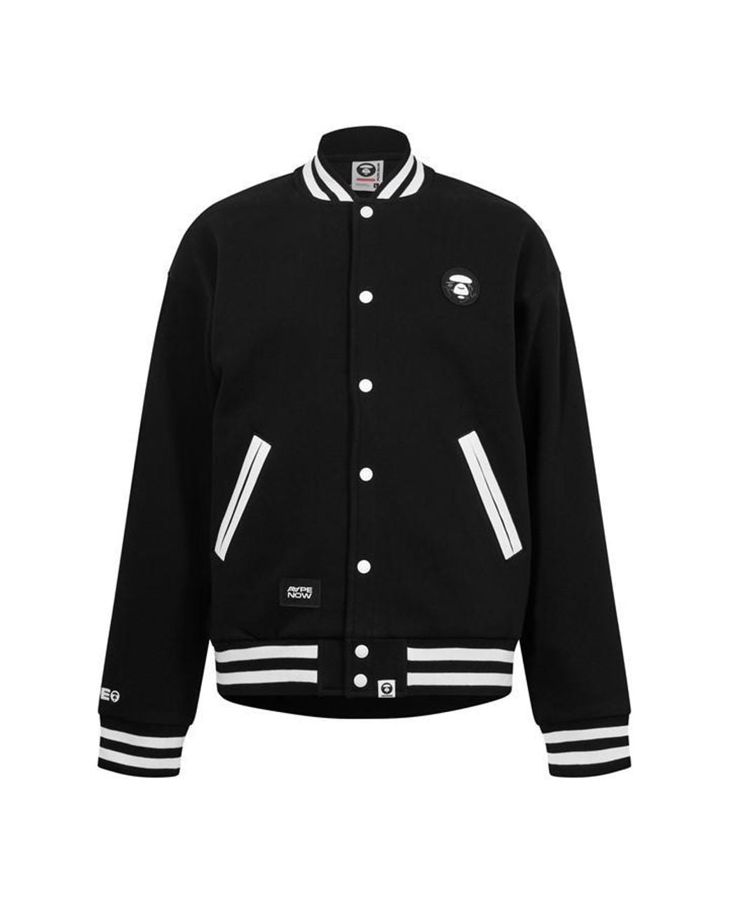 Aape Black Now Varsity Jacket for men