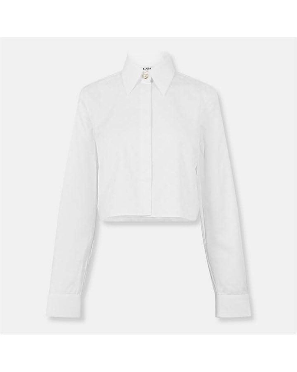 Casablanca White Mono Long Sleeve Patterned Shirt