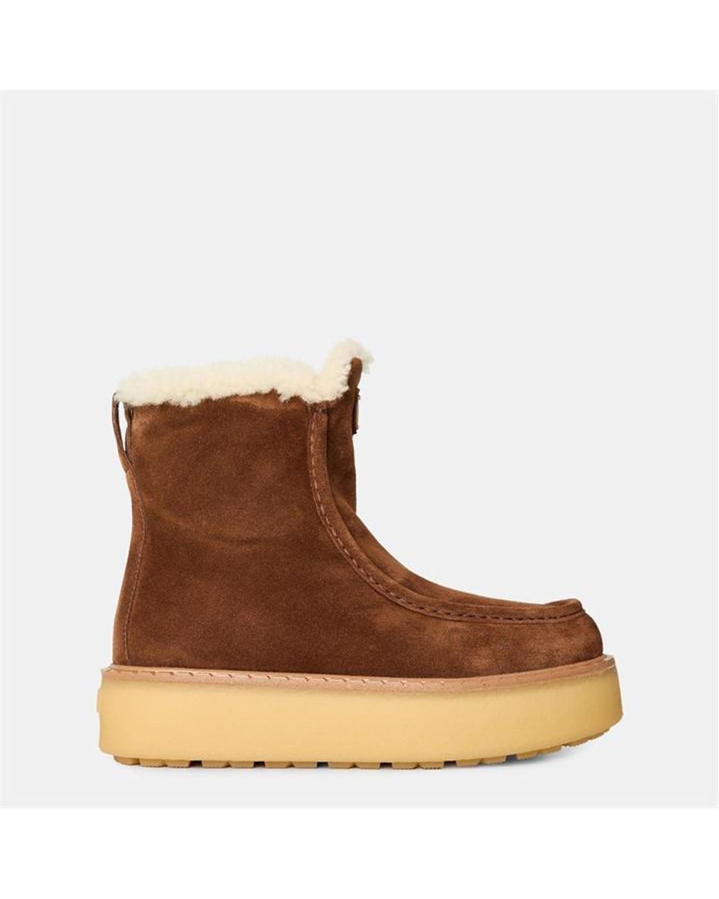 Prada Brown Side Zip Flat Ankle Boots