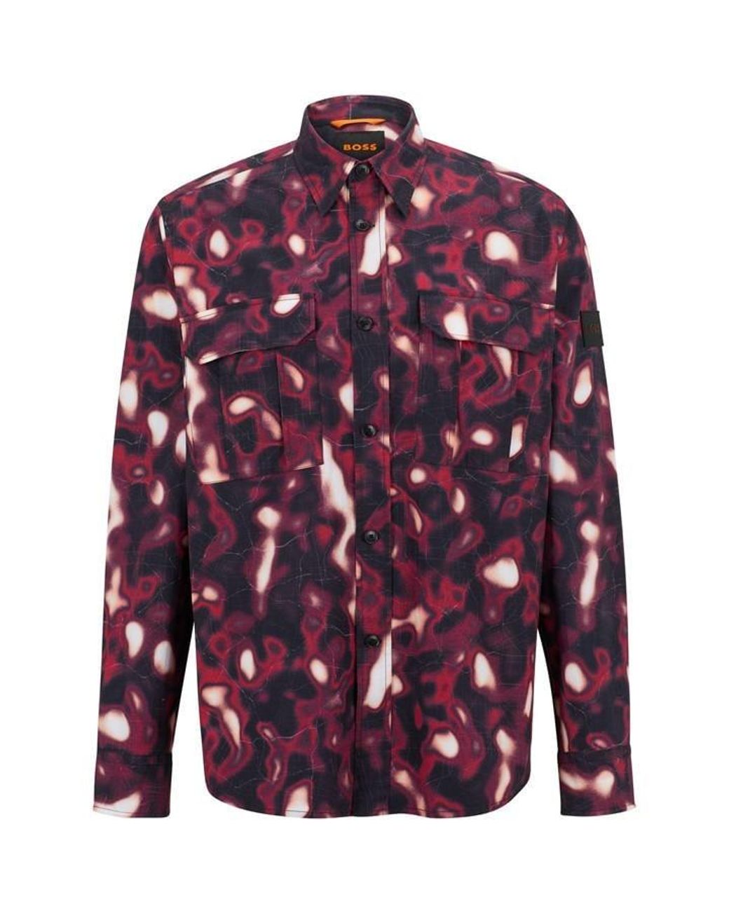 Boss Purple Lisel Plain Long-Sleeve Shirt for men