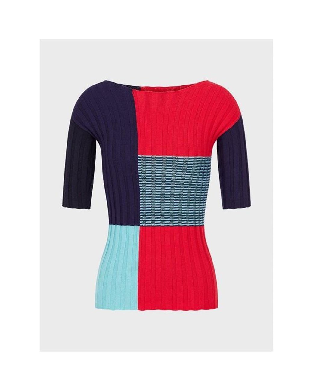 Emporio Armani Red Geometric Sweater
