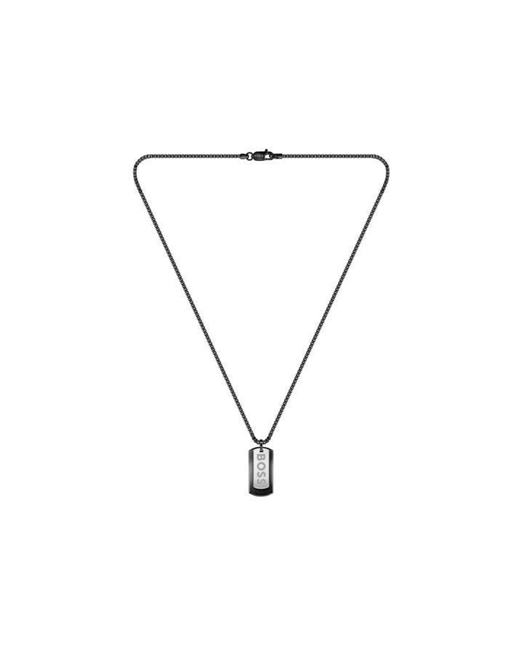 Boss Metallic Devon Stainless Steel Pendant Necklace for men