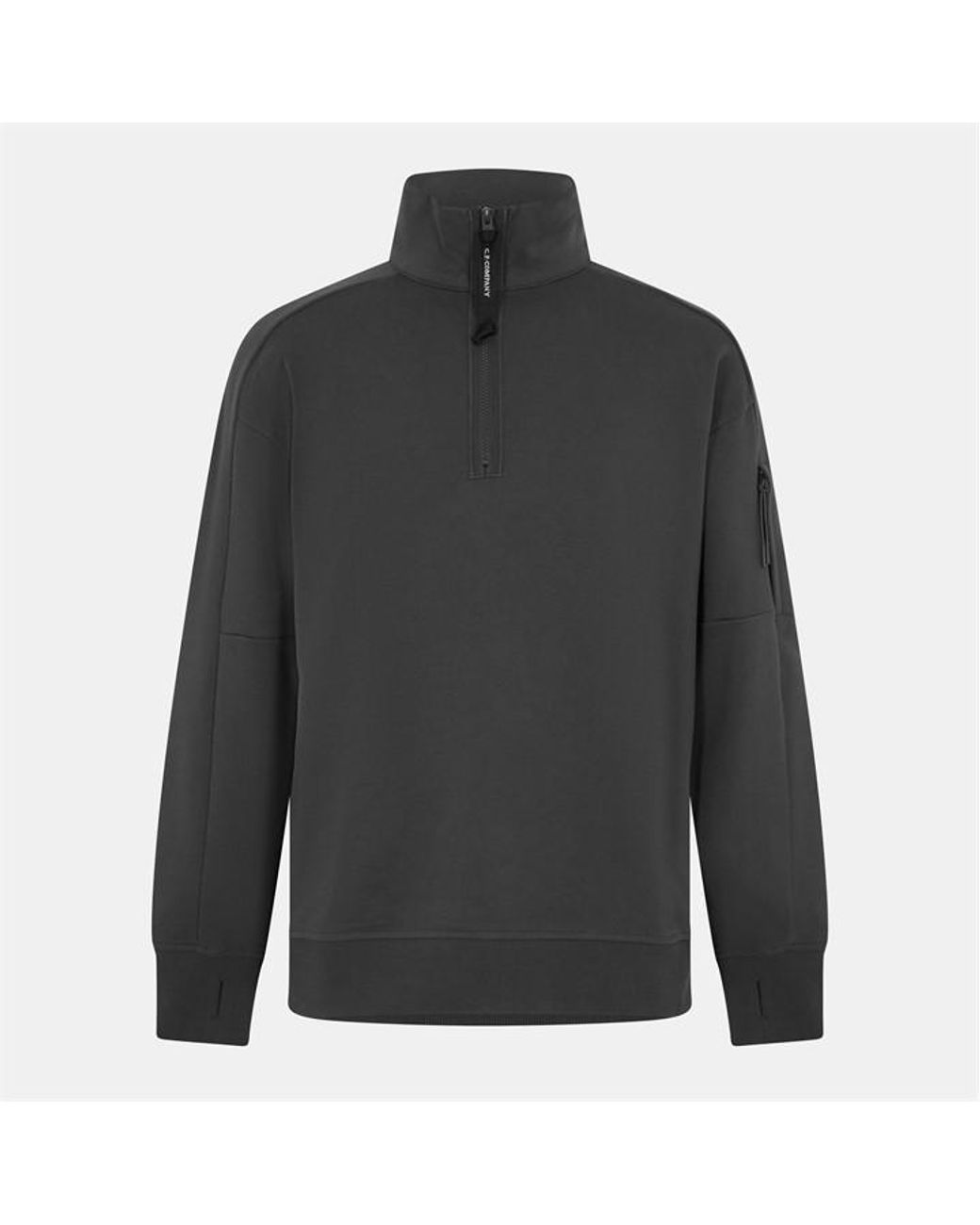 C P Company Gray Lens Quarter-Zip Fleece Top for men