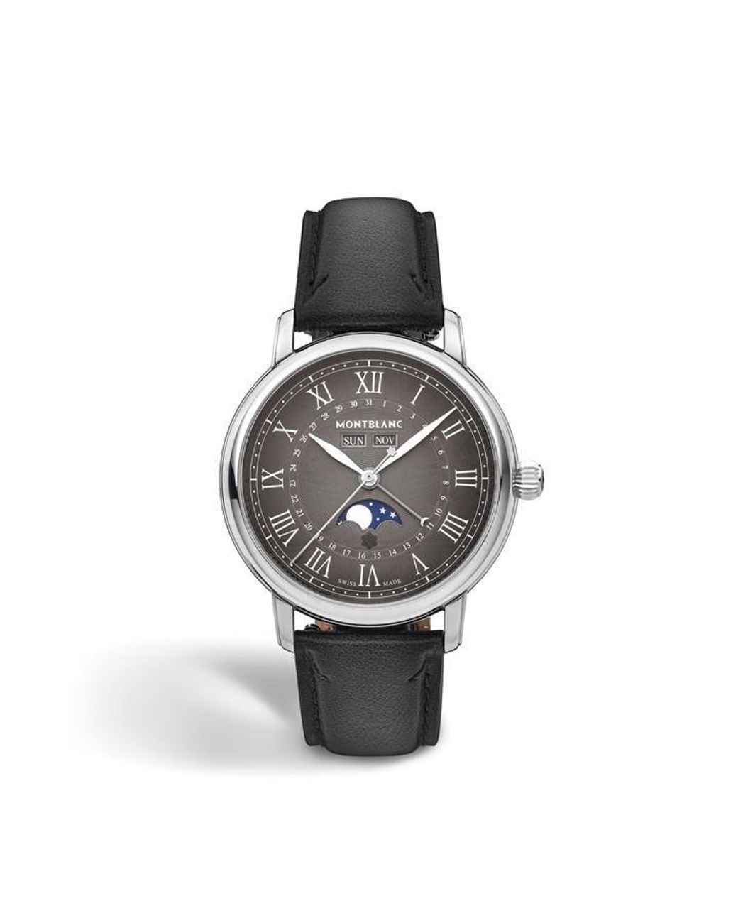 Montblanc Gray Moonphase Automatic Auto Analogue Watches for men