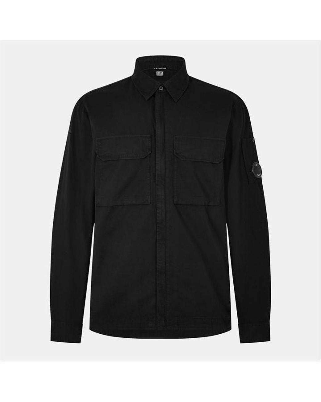 C P Company Black Gabard Overshirt for men