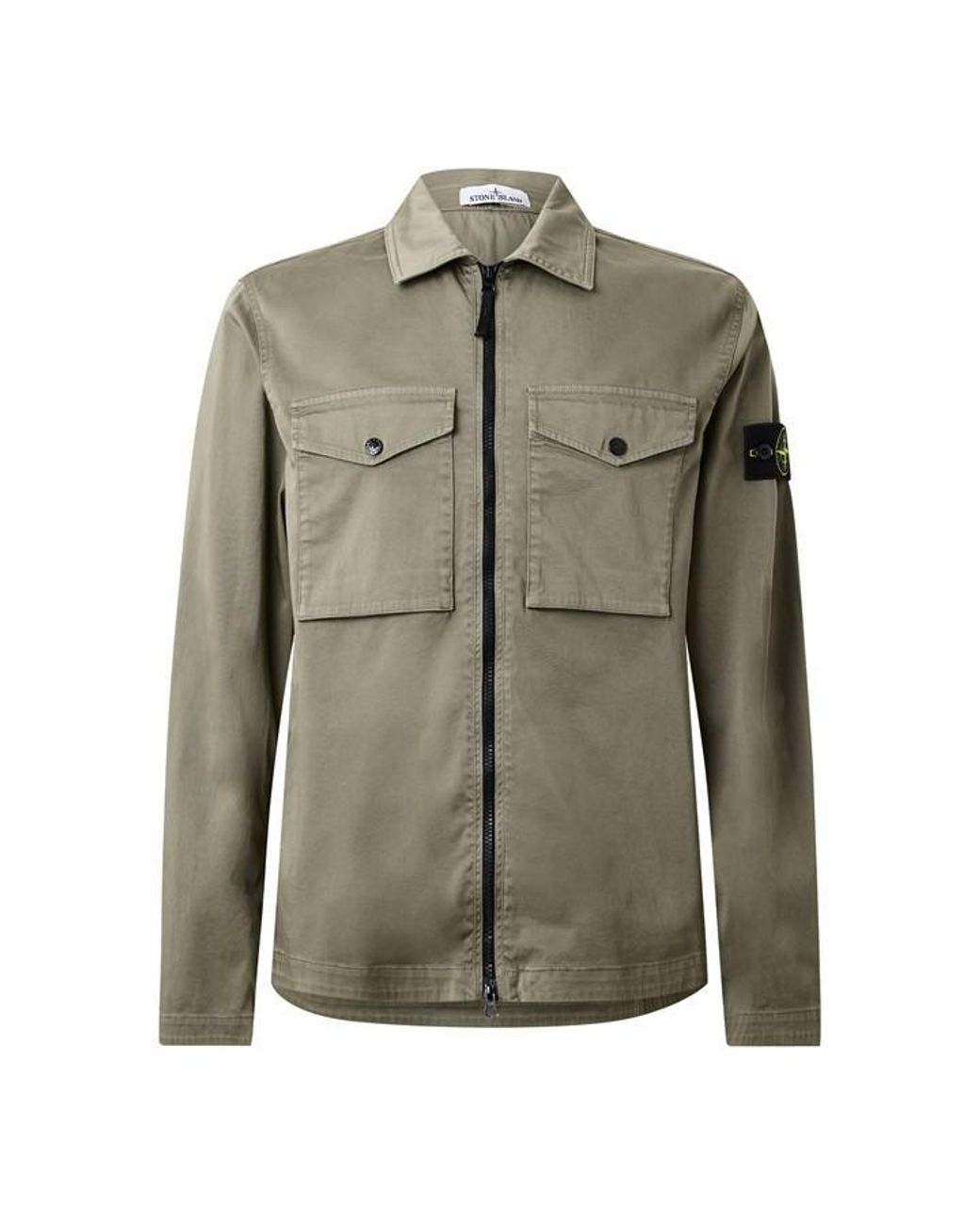 Stone Island Green Stone Gd Overshirt Sn64 for men