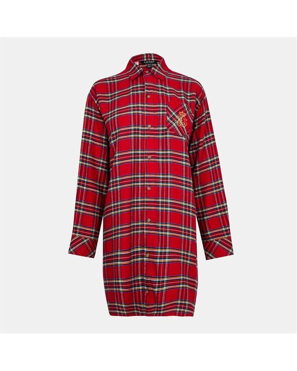 Ralph Lauren Red Button-Through Relaxed Fit Nightshirt