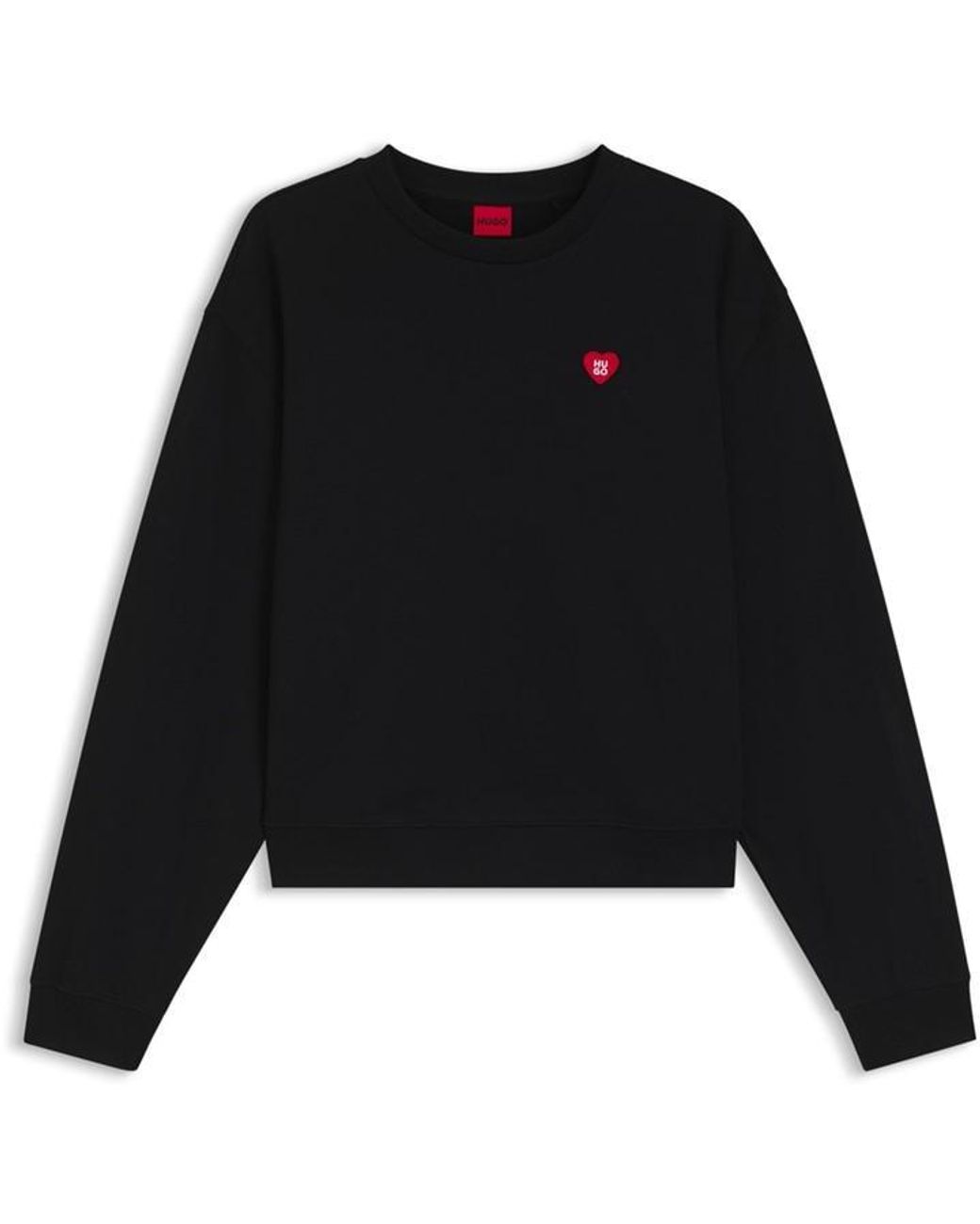 HUGO Black Logo Heart Crew Neck Jumper (Deroxina)