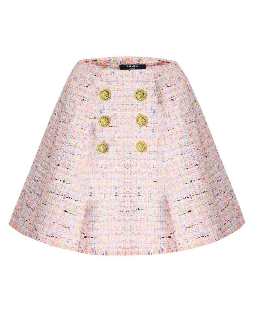 Balmain Pink Tweed Skirt Ld63