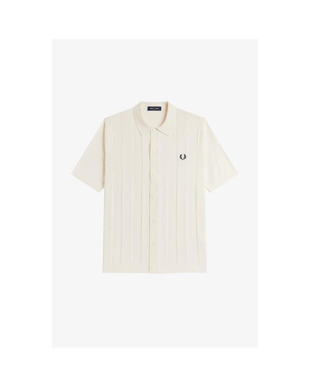 Fred Perry White Patterned Short Sleeve Shirt for men