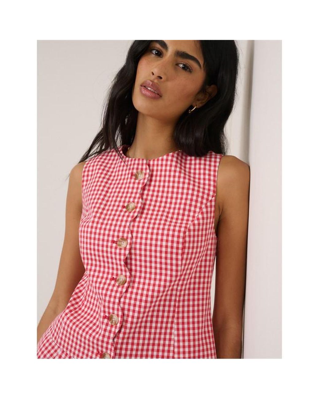Nobody's Child Pink Gingham Waistcoat