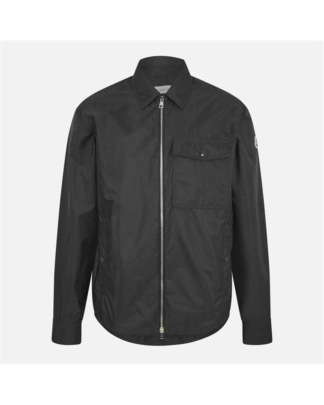 Moncler Black Long Sleeve Full Zip 3 Pocket Overshirt for men