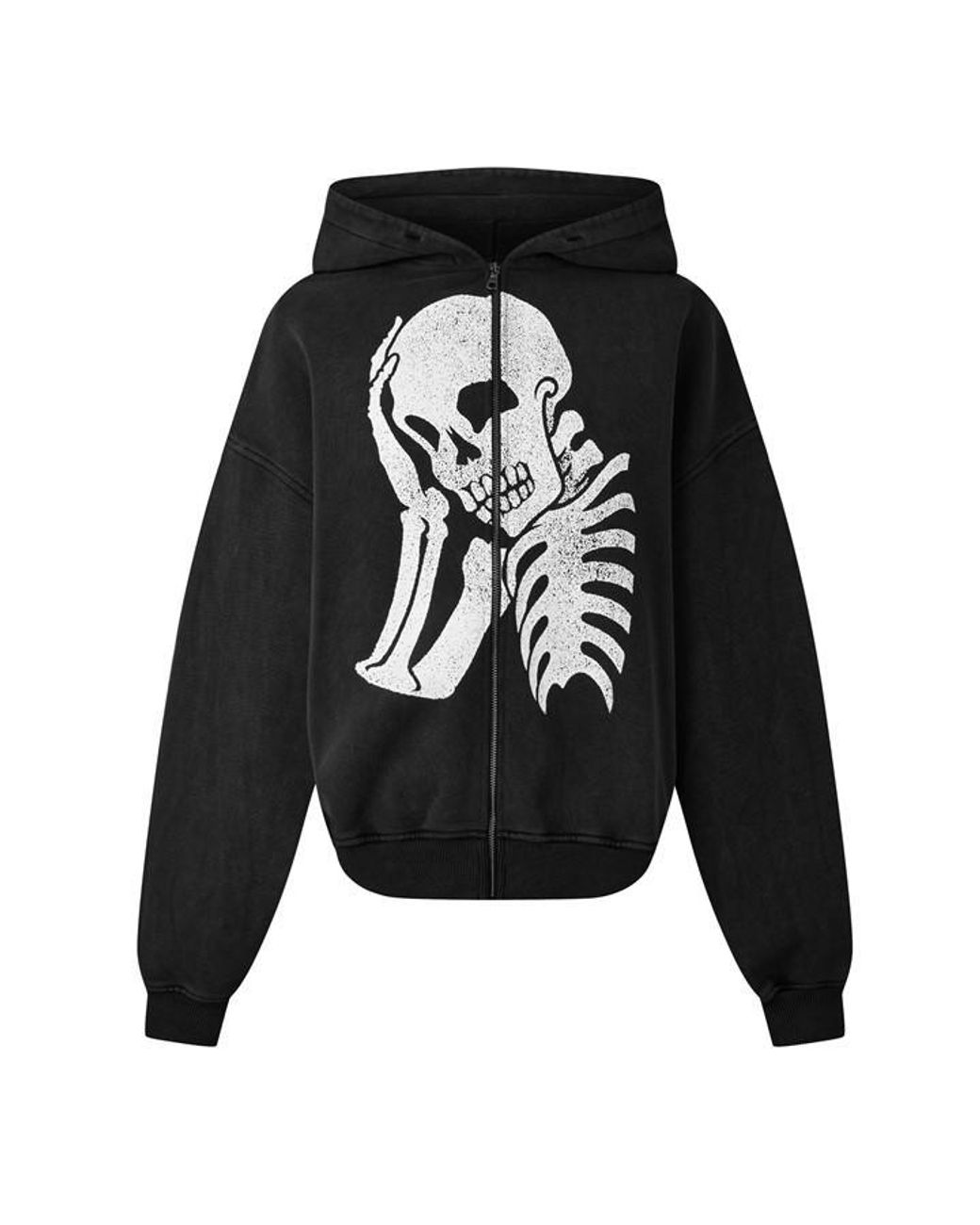 Palm Angels Black Palm Skull Zip Hoody Sn61 for men