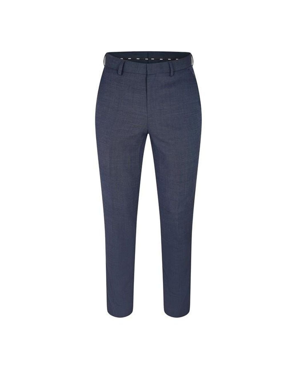 Boss Blue Straight Leg Trousers for men