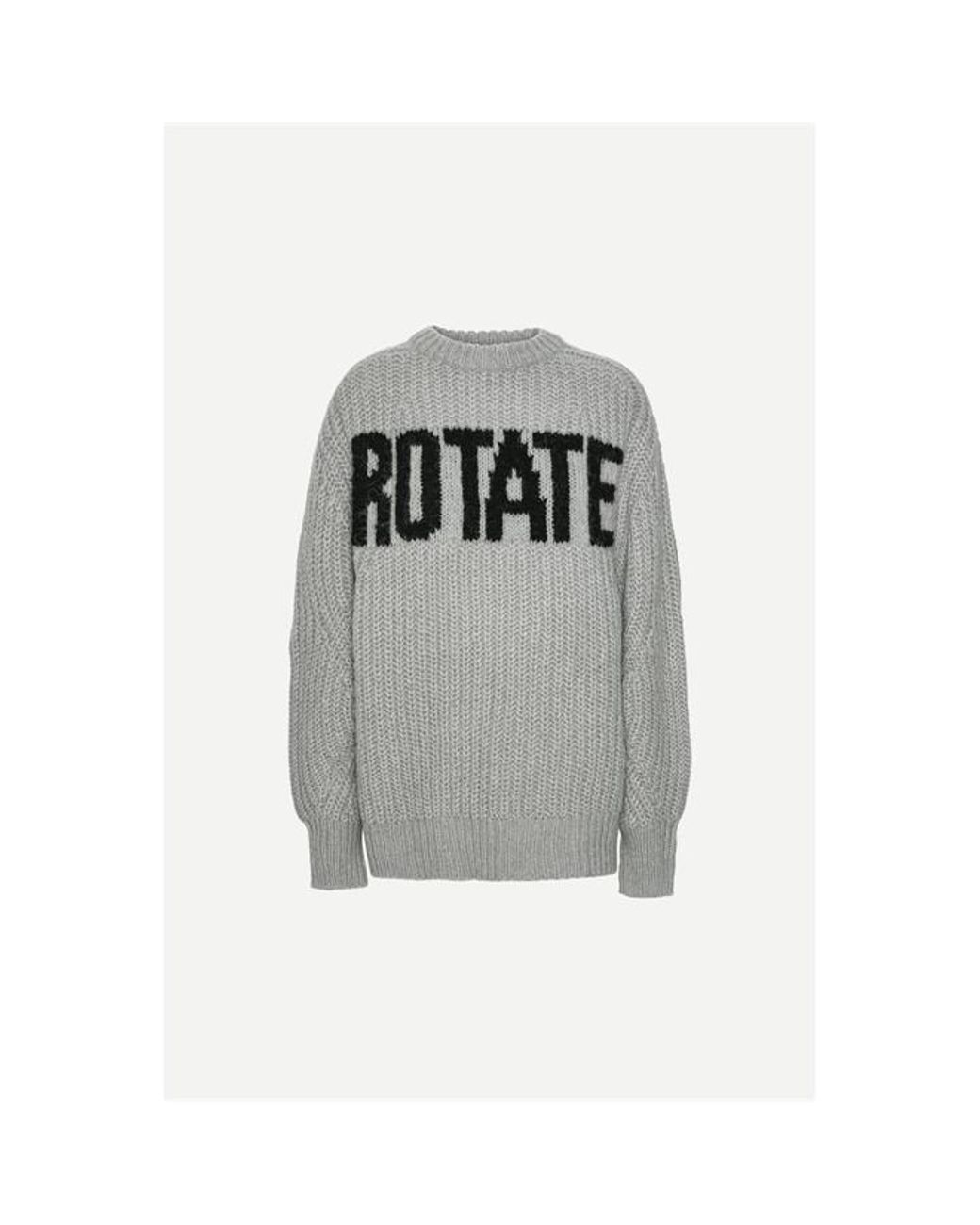 ROTATE BIRGER CHRISTENSEN Gray Brandy Knitted Crew Neck Jumper