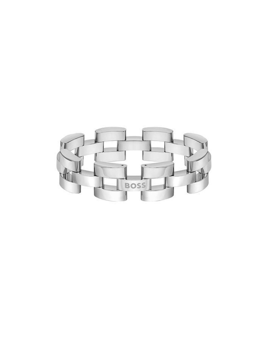 Boss White Sway Chain Stainless Steel Bracelet for men