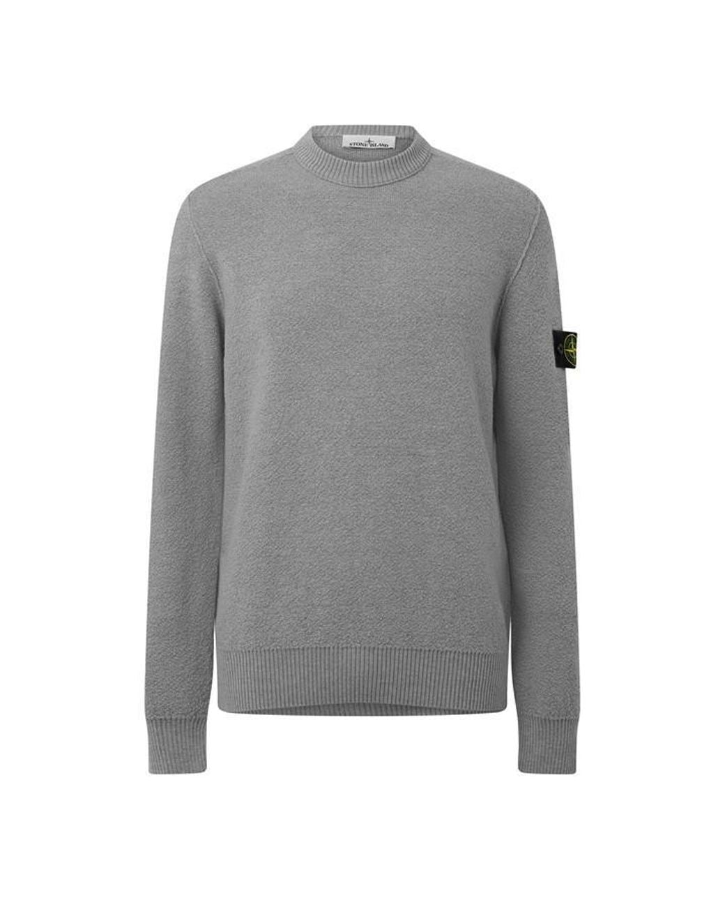 Stone Island Gray Stone Textured Knit Sn64 for men