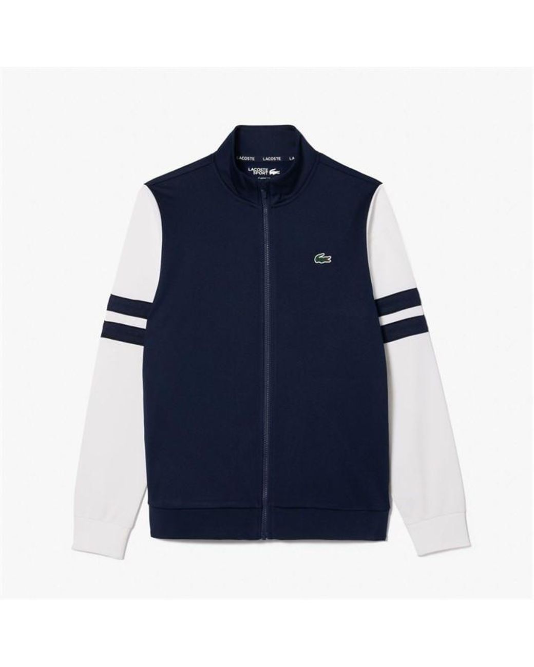Lacoste Blue Zip-Up Stretch Interlock Tennis Sweatshirt for men
