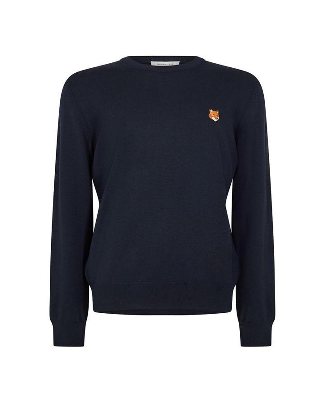 Maison Kitsuné Blue Fox Merino Crew Neck Jumper for men