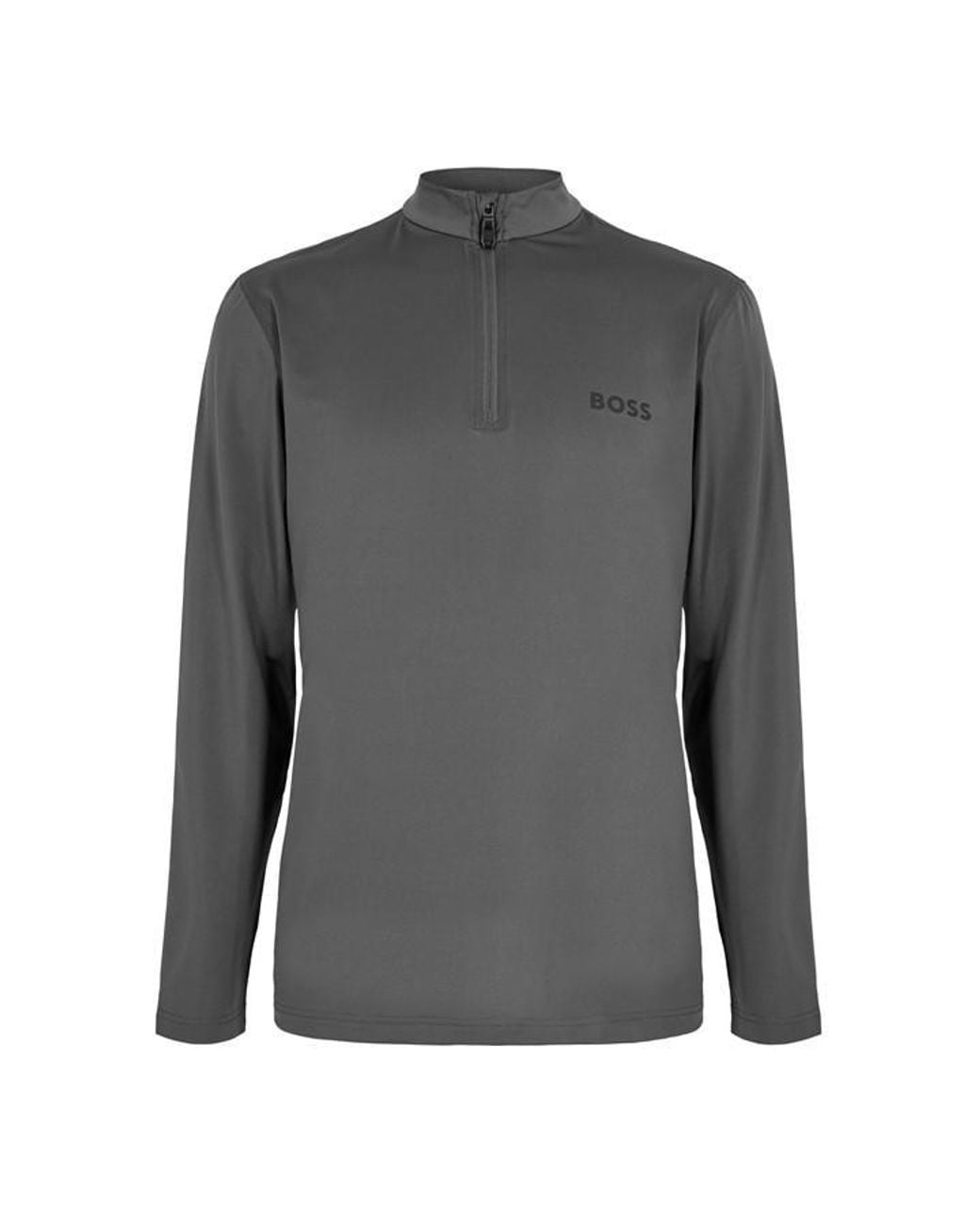 Boss Gray 1/4 Zip Performance Tracksuit Top for men