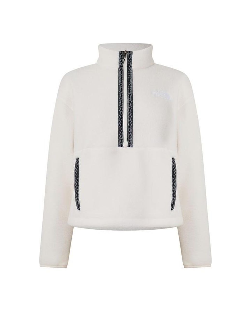 The North Face Gray W Tnf Fleeski 1/4 Zip Po Dune