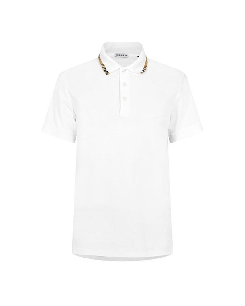 Burberry White Short Sleeve Polo Shirt for men