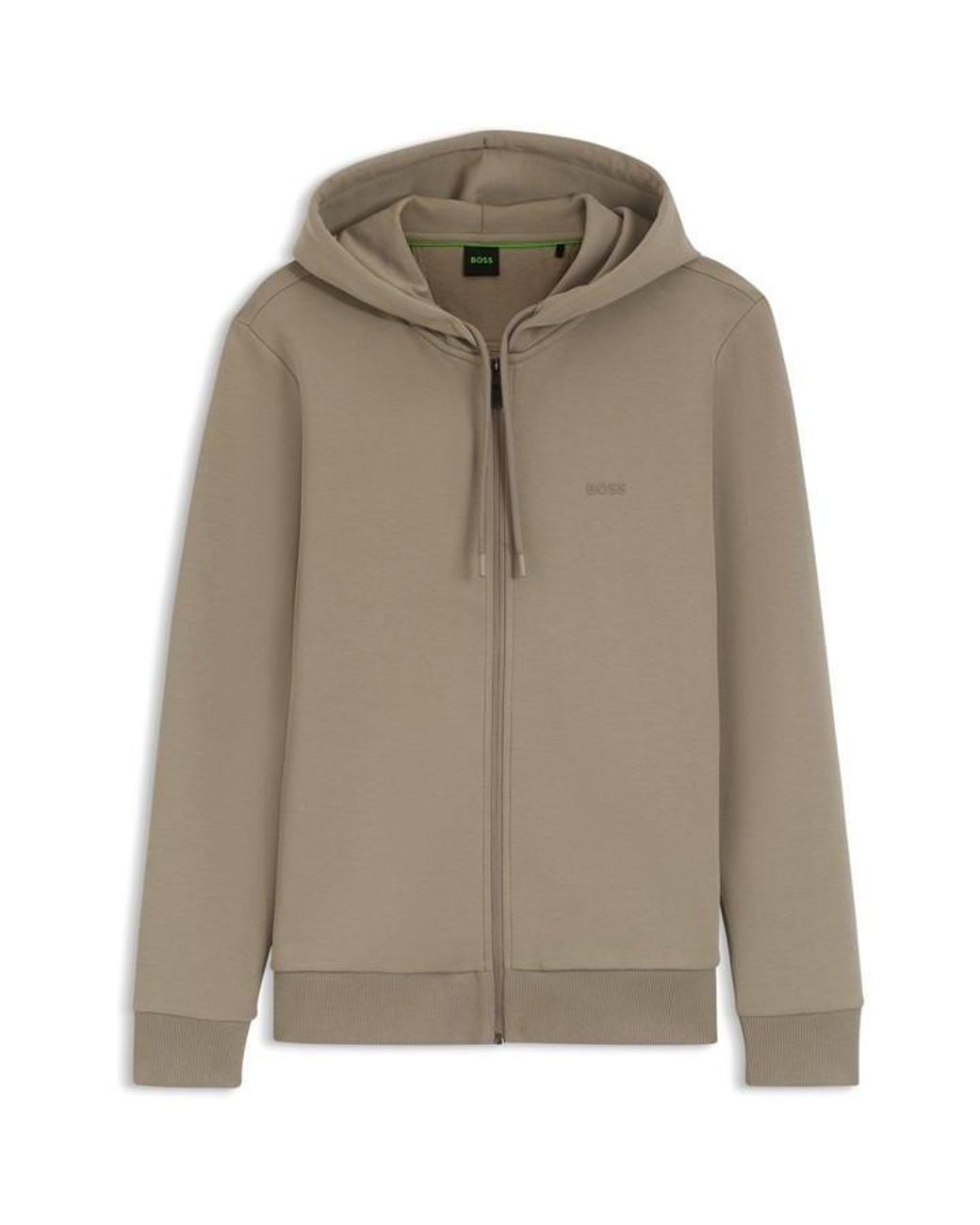 Boss Green Full-Zip Hoodie With Adjustable Drawstring Hood for men