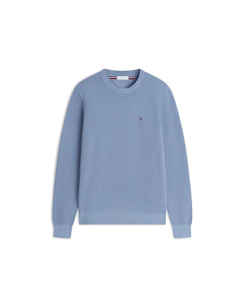Tommy Hilfiger Blue Ribbed Crew Neck Jumper for men
