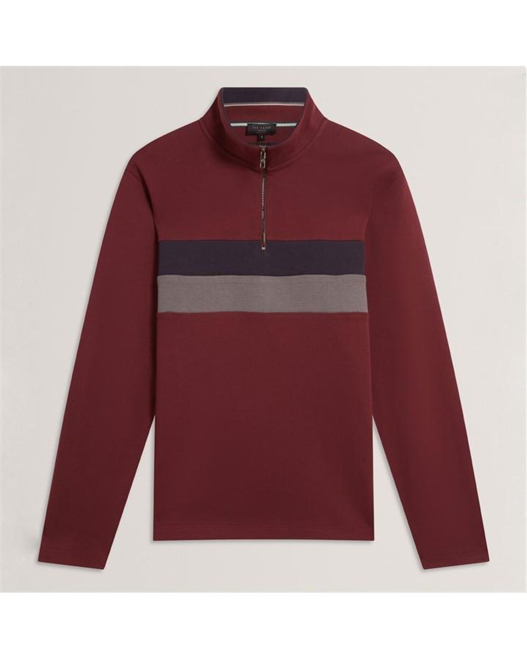 Ted Baker Red 1/4 Zip Fleece for men
