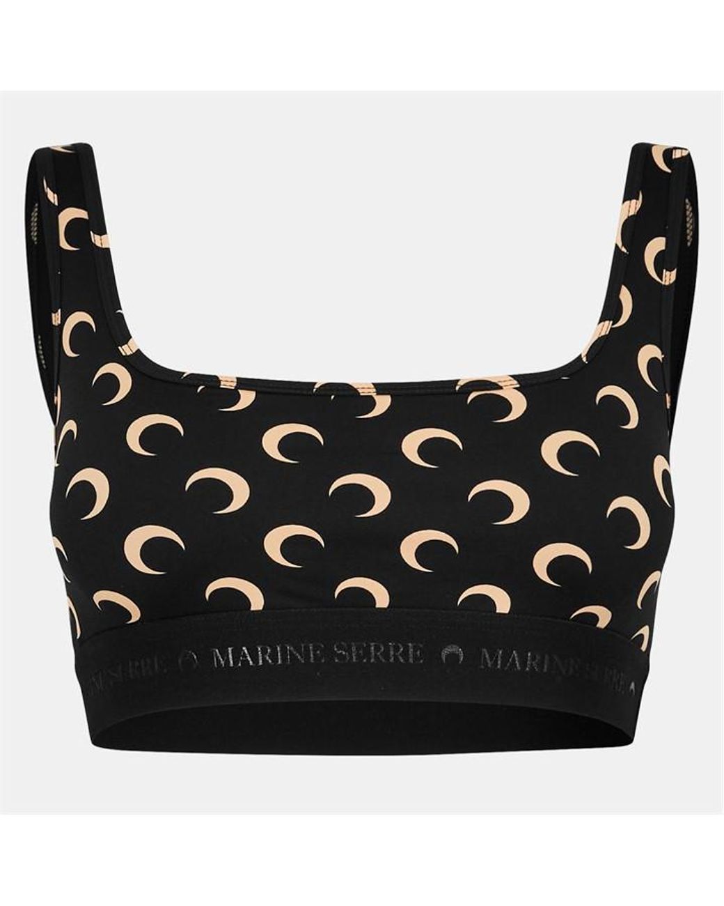 MARINE SERRE Black Jersey Bralettes