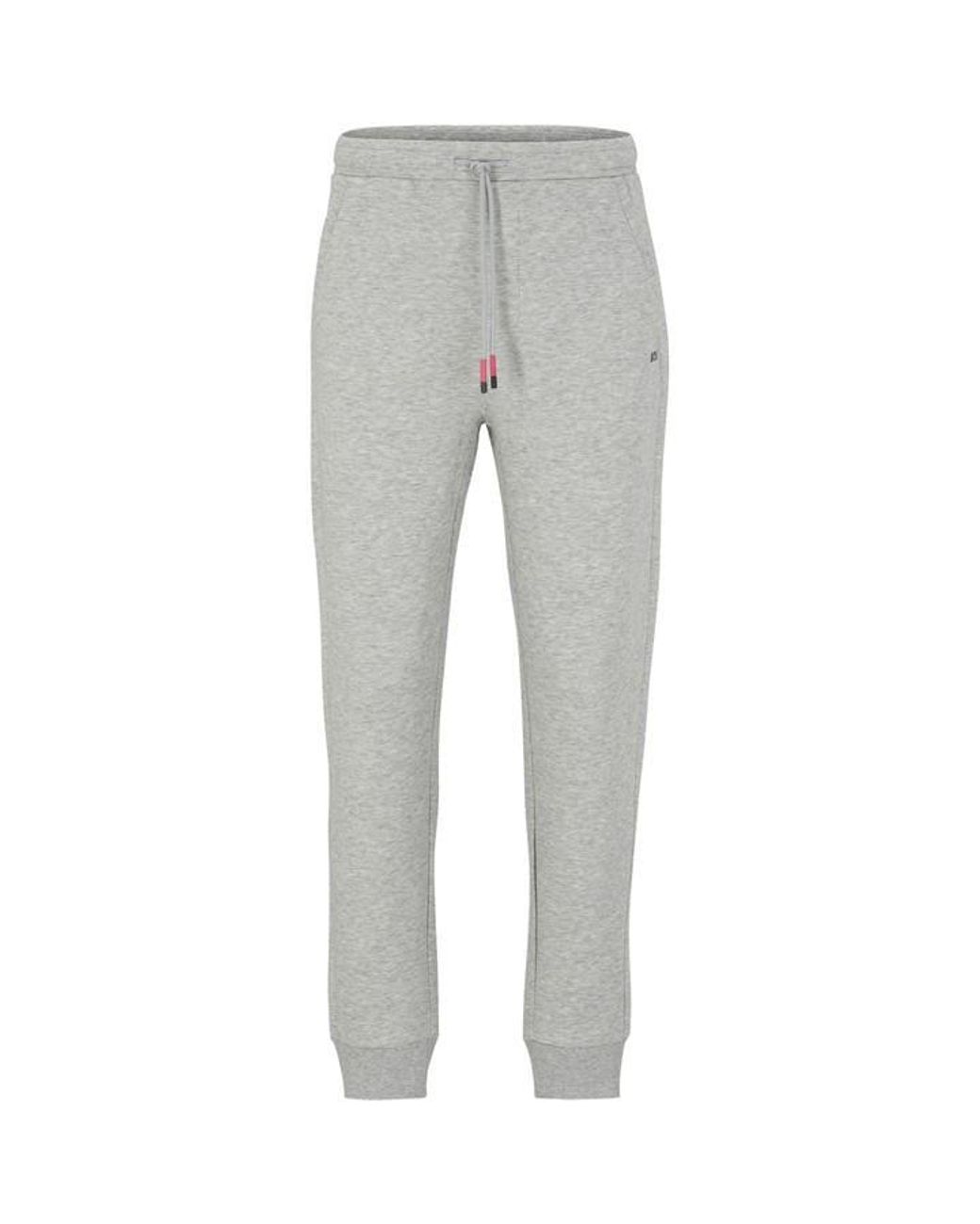 Boss Gray Hadiko Closed Hem Fleece Joggers for men