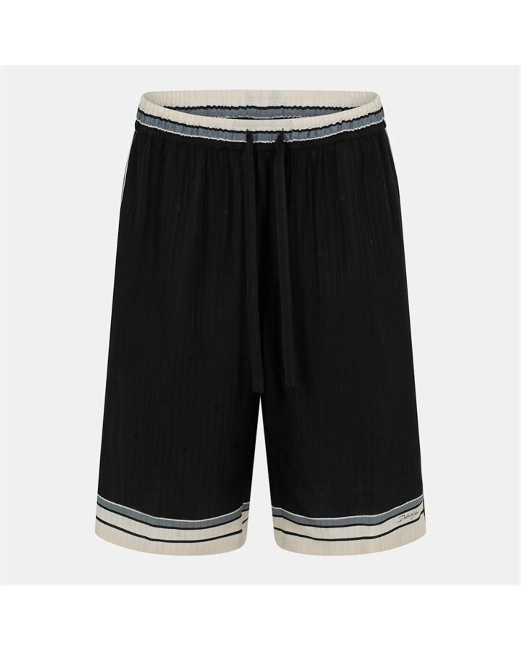 Dolce & Gabbana Black Riga Woven Tracksuit Shorts for men