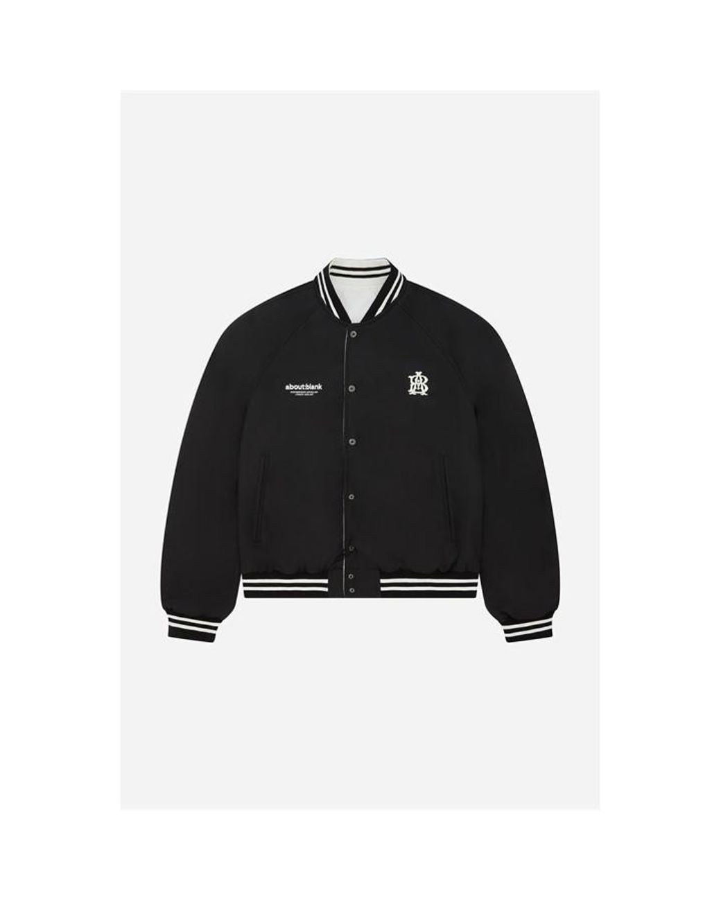 About Blank Black Bomber Jacket for men