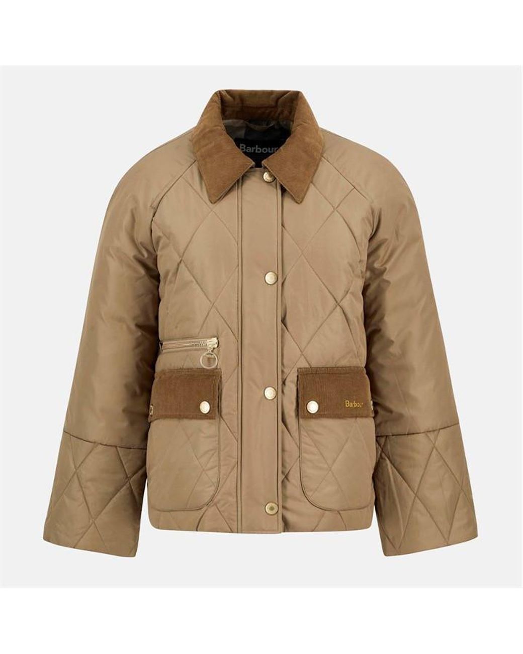 Barbour Brown Martha Long Sleeve Full Zip Quilted Jacket