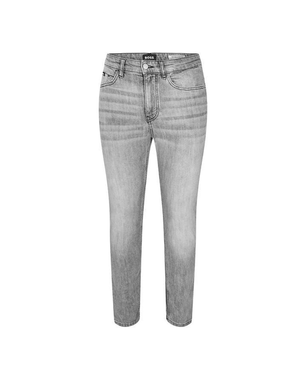 Boss Gray Delaware Slim Fit Jeans for men