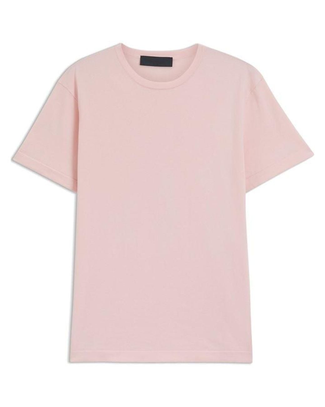 Boss Pink Double Breasted Cotton Short Sleeve Crew Neck Jumper for men
