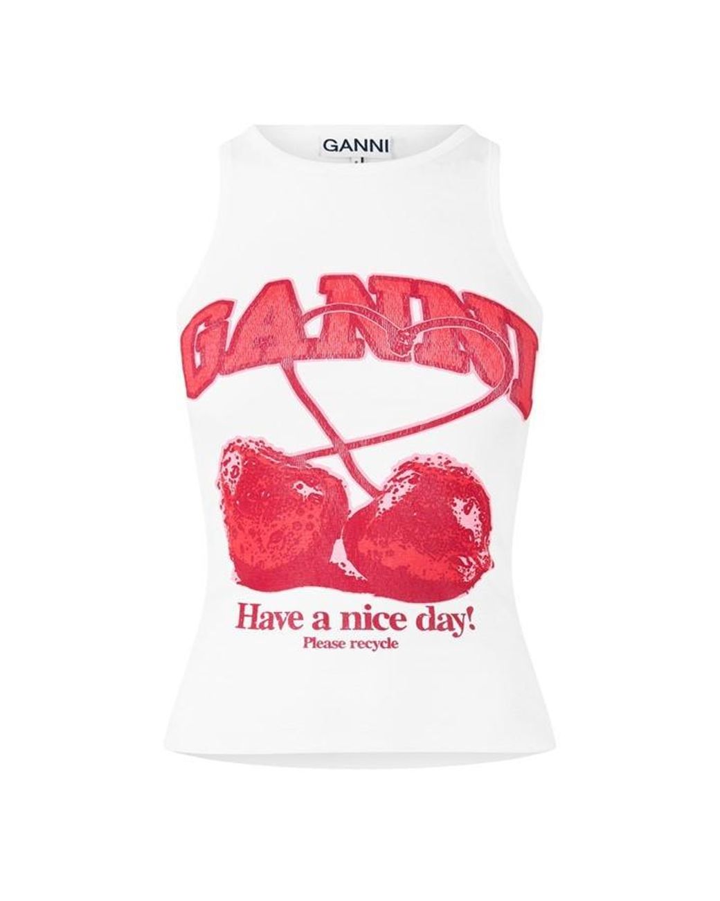 Ganni Pink Tank Cherry Vest