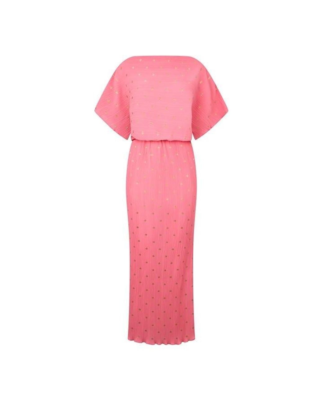 Never Fully Dressed Pink Tilly Plisse Maxi Dress