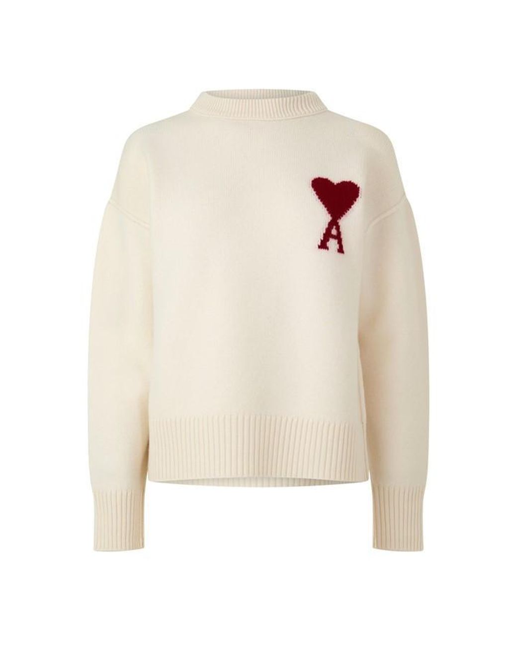 AMI White Ami De Coeur Jumper