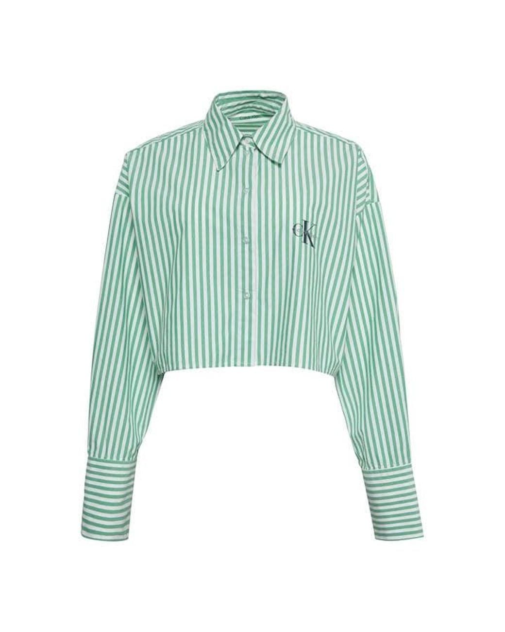 Calvin Klein Green Long Sleeve Patterned Shirt