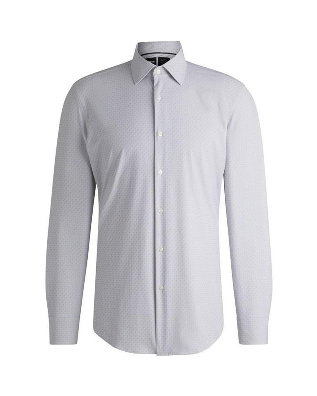 Boss Blue Hank Knitted 222 Long-Sleeve Shirt for men