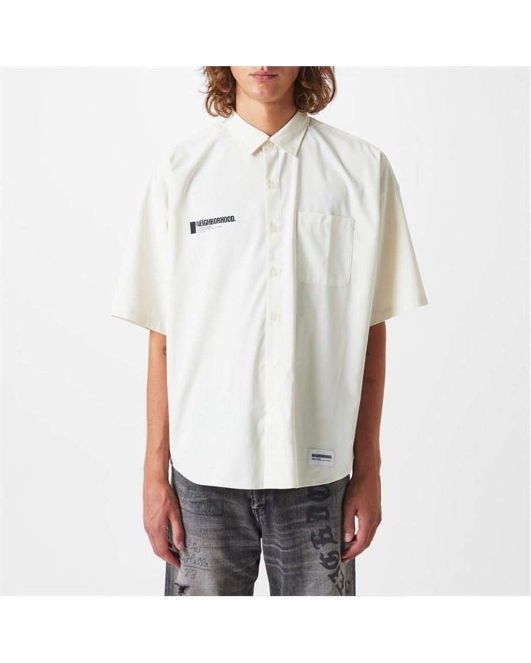 Neighborhood Nbrhd Over Shirt Ss Sn42 in White for Men | Lyst UK