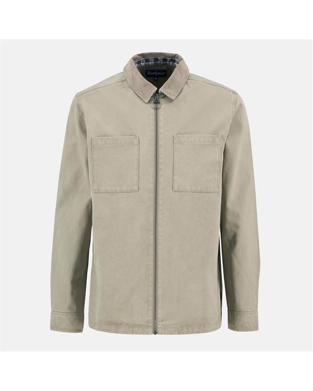Barbour Natural Lenker Long Sleeve Stand Collar 4 Pocket Overshirt for men