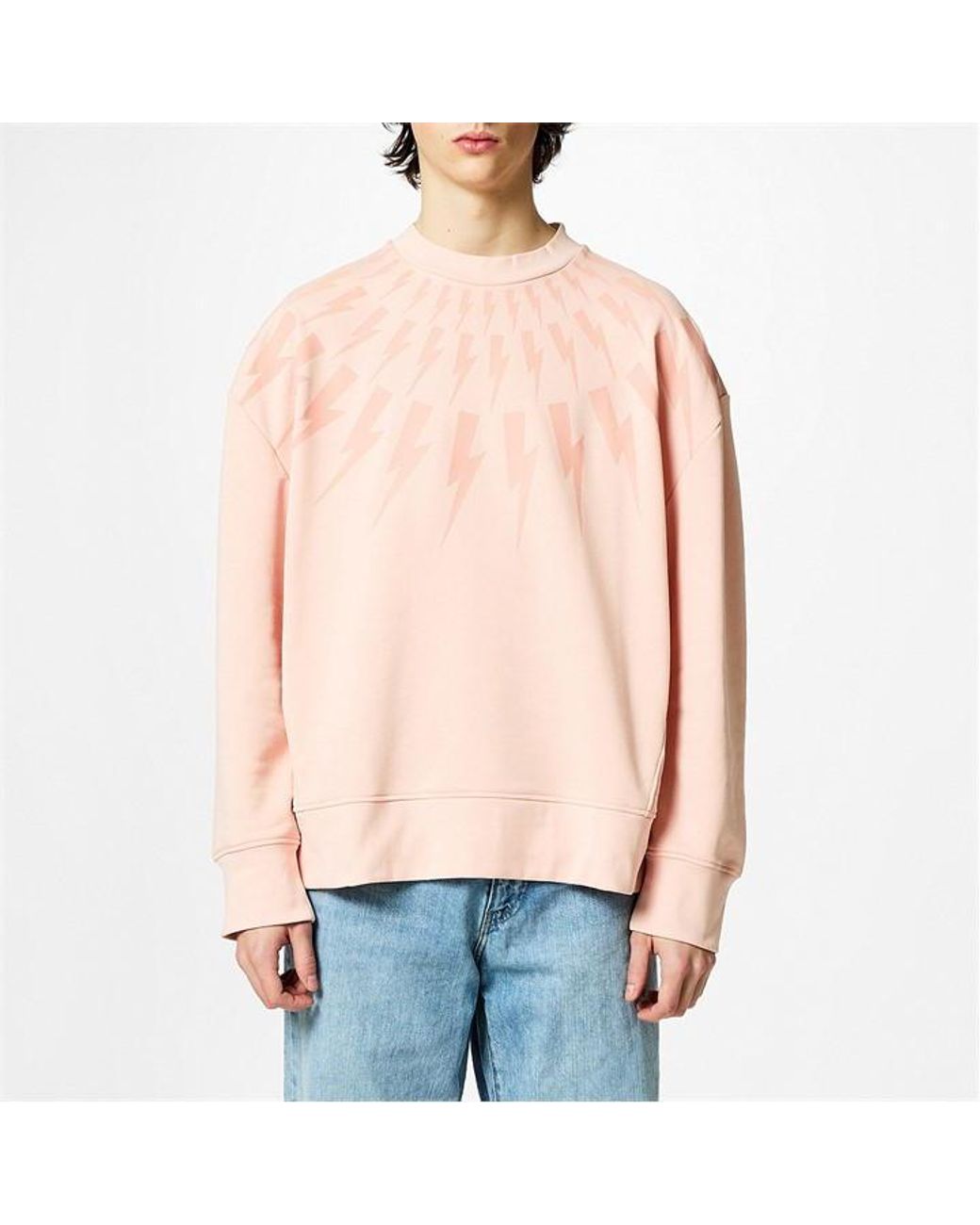 Neil Barrett Lightning Bolt Sweatshirt in Pink for Men | Lyst UK